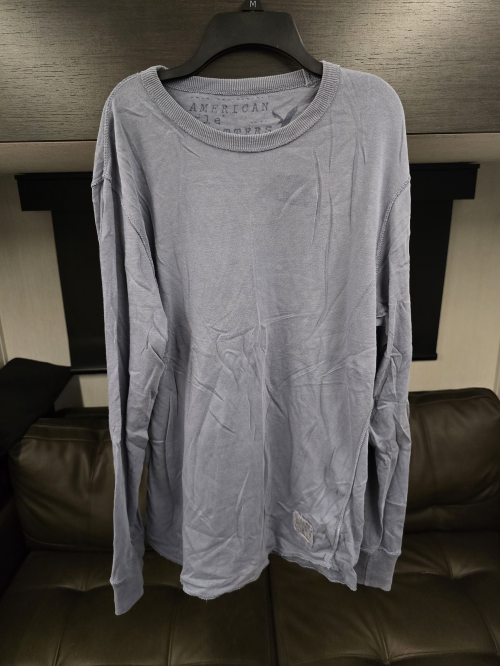 American Eagle Outfitters Men's Long-Sleeve Crewneck Shirt - Size L